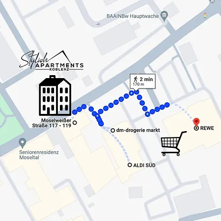 Apartment Wonderful World - Stadtnah, Balkon, Parkplatz, E-ladestation, Fitnessstudio Koblenz (Rhineland-Palatinate)